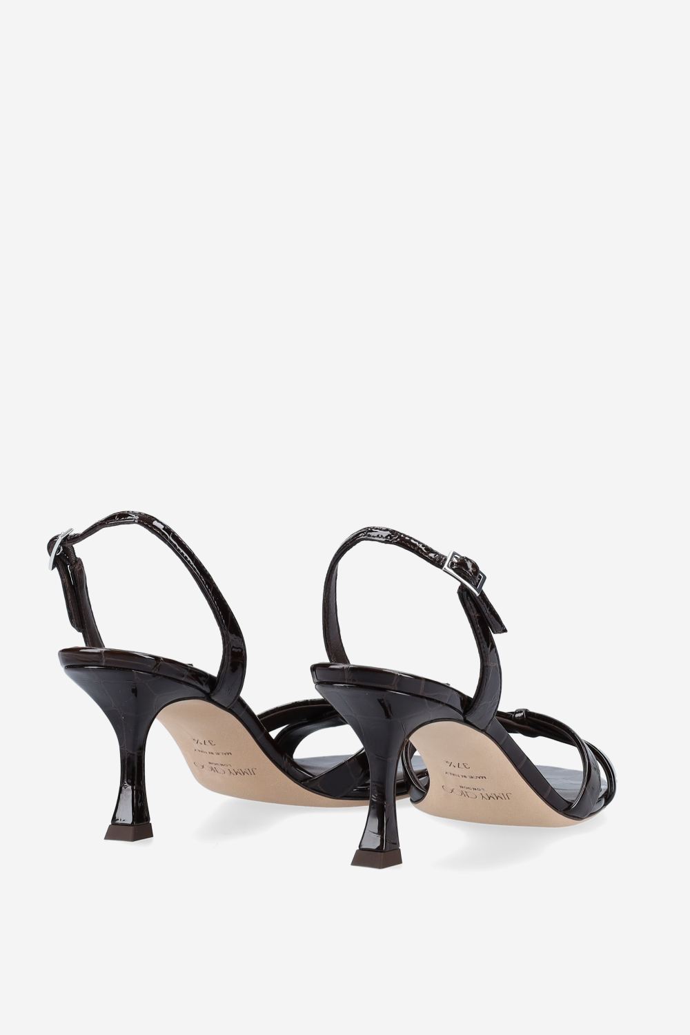 Elsy croco embossed leather sandals
