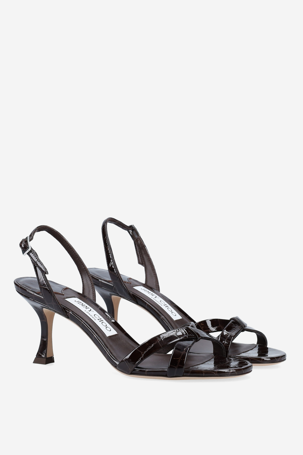 Jimmy Choo - Elsy croco embossed leather sandals