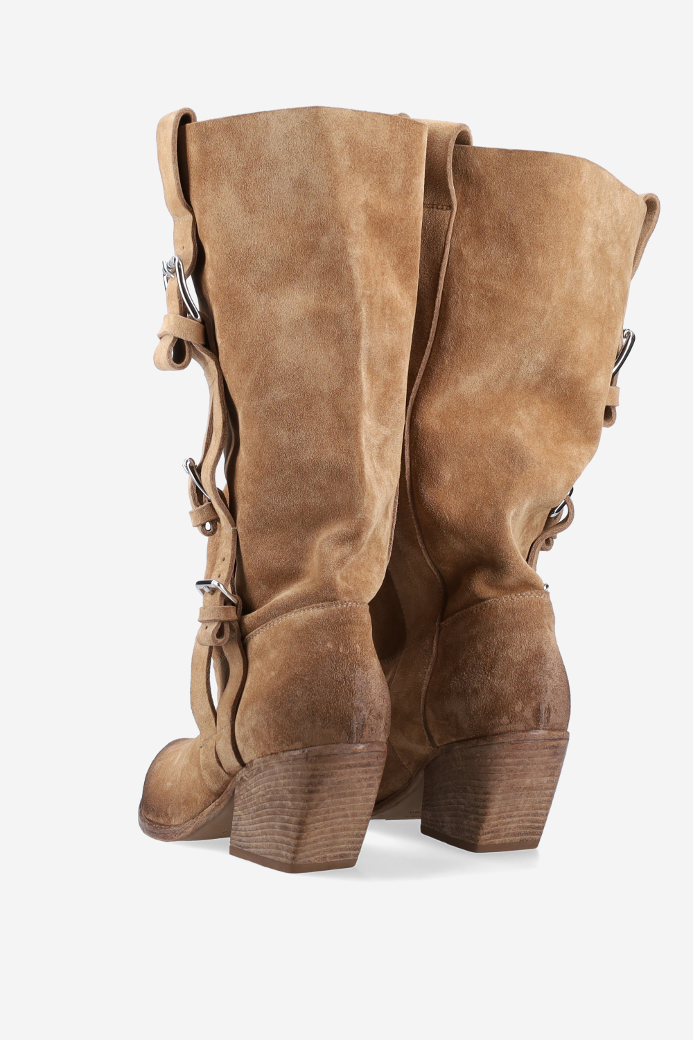 Suede buckled boots