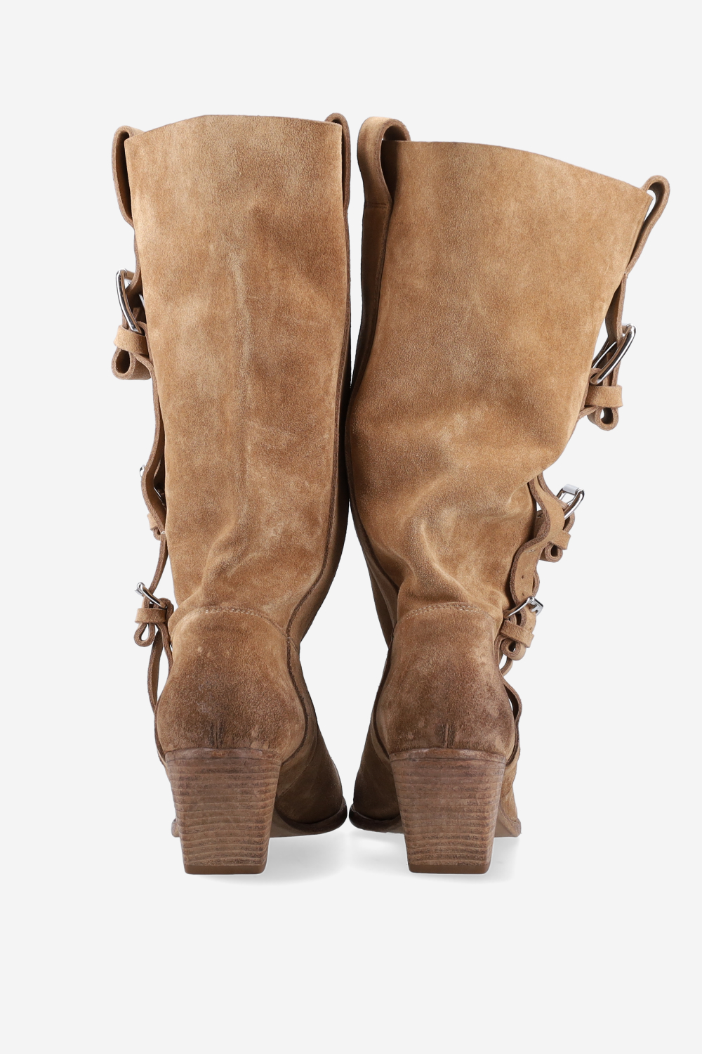 Suede buckled boots