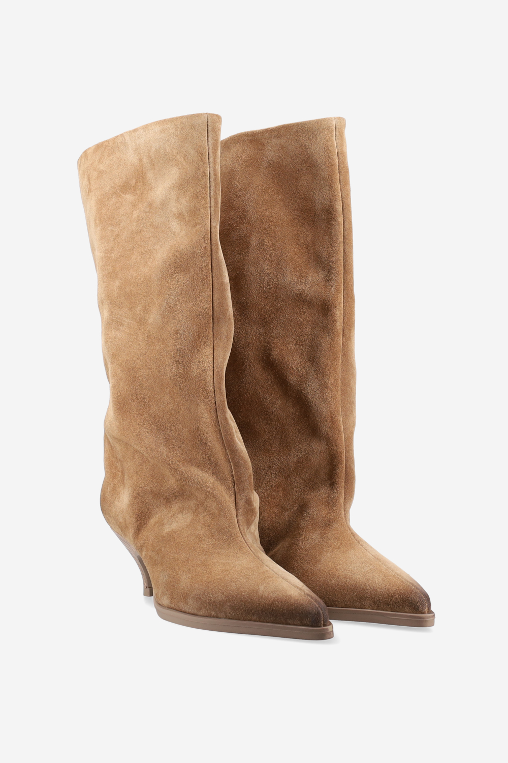 Suede slouch boots