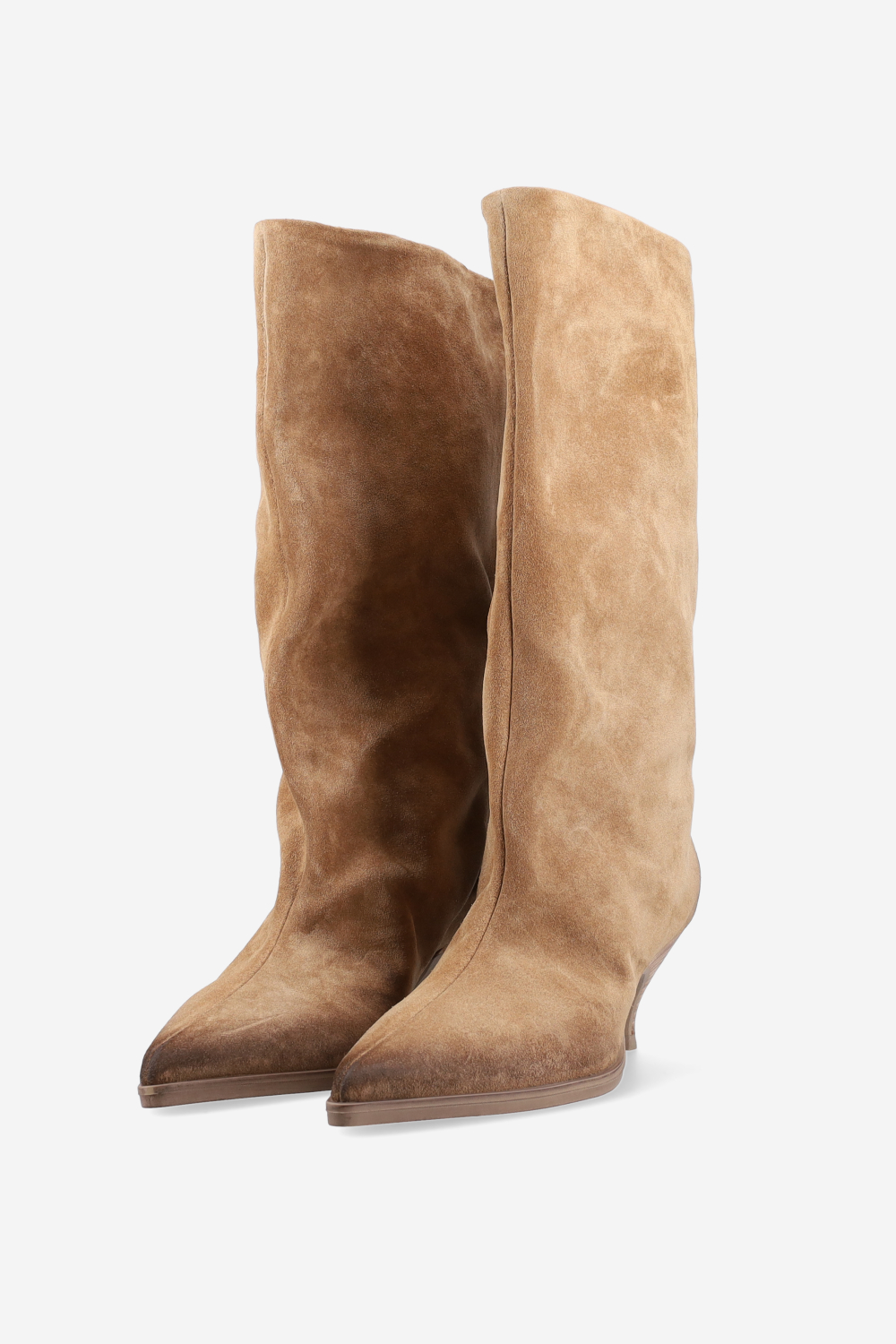 Suede slouch boots