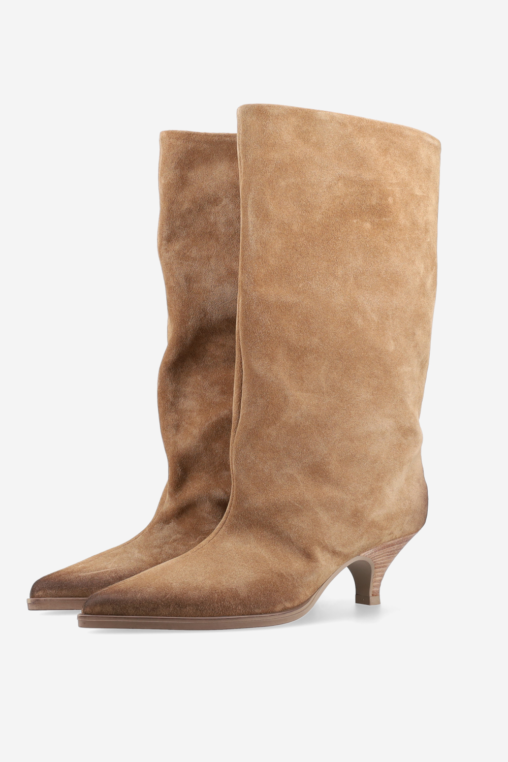 Suede slouch boots