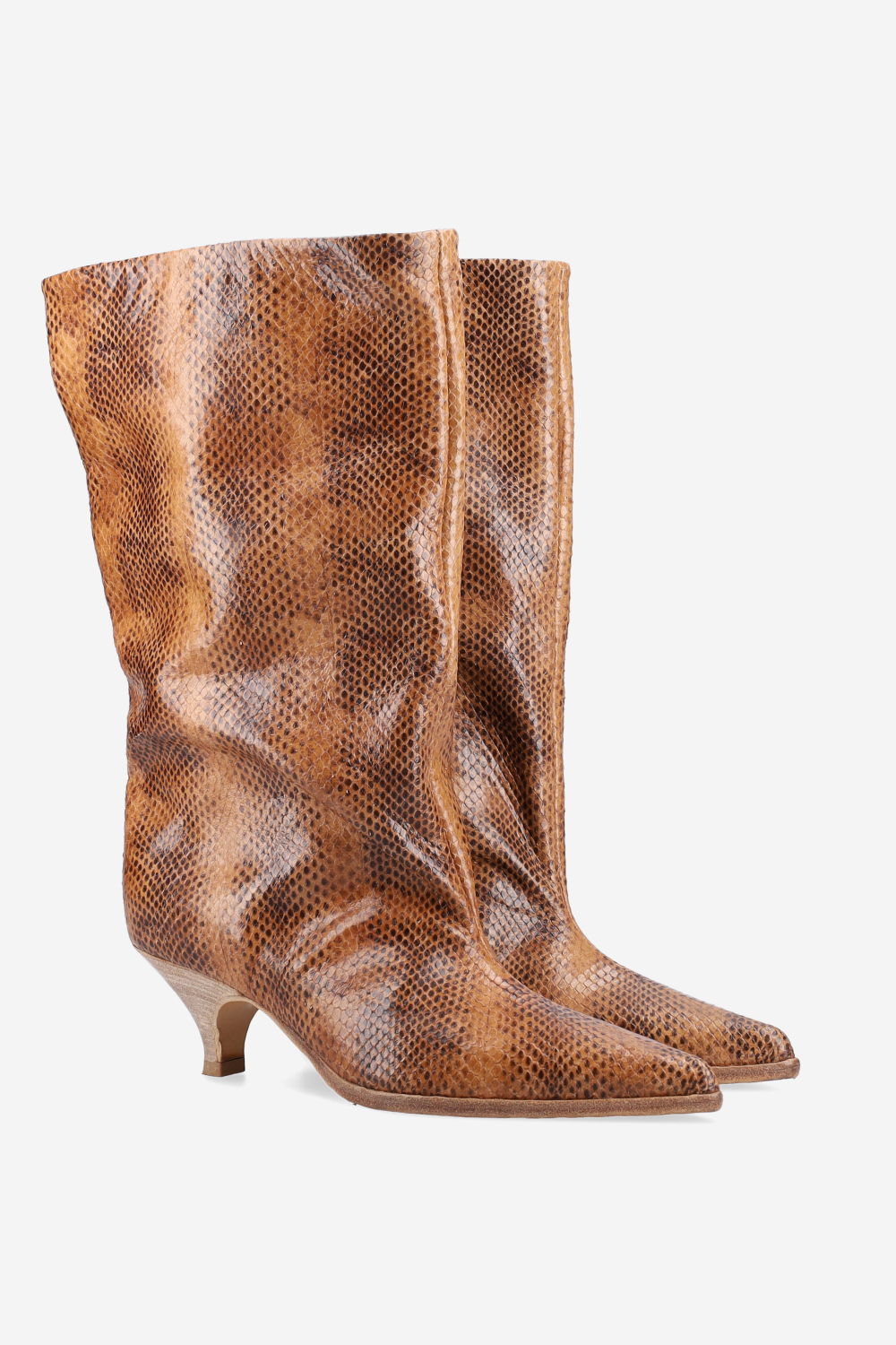 Pitone leather boots