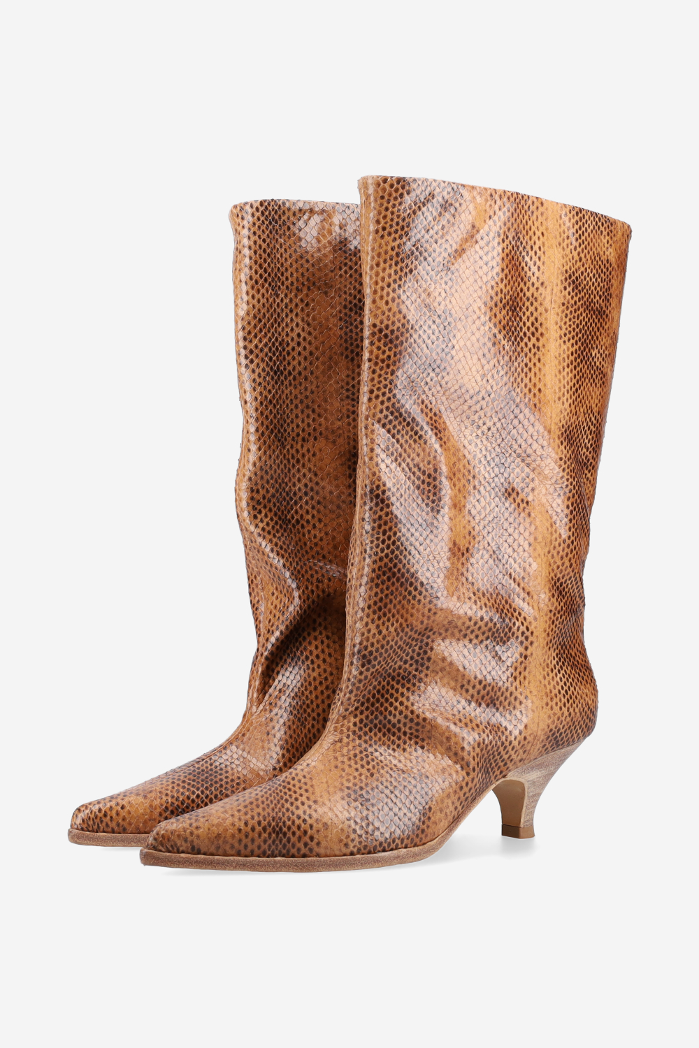 Pitone leather boots