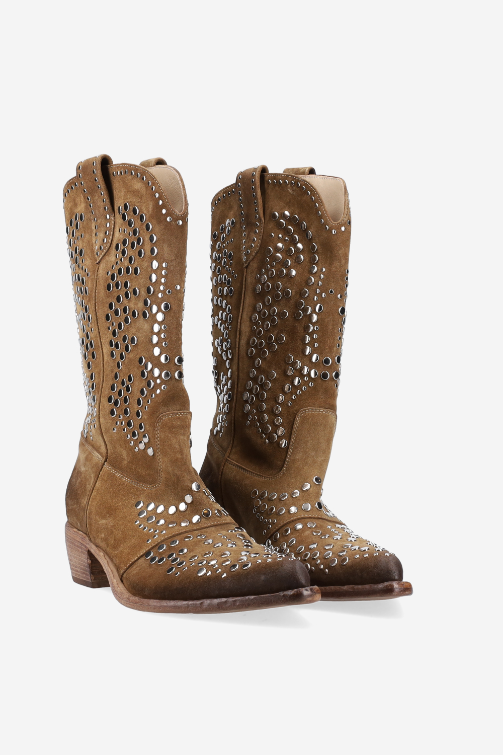 Studded suede boots
