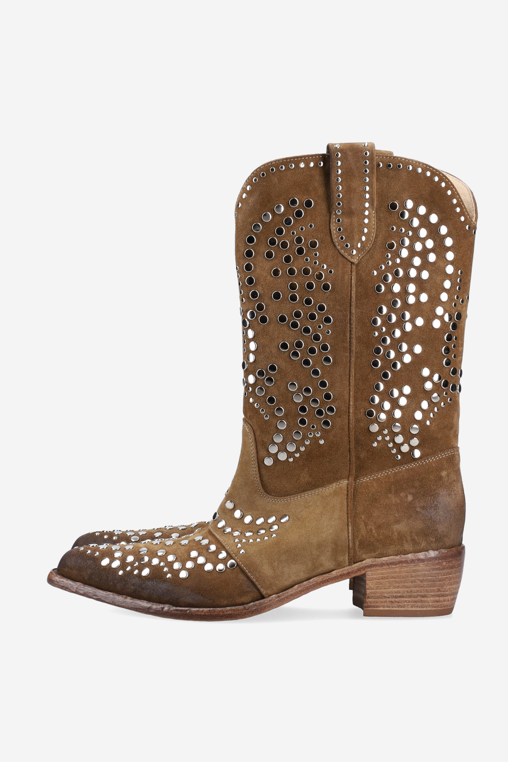 Studded suede boots