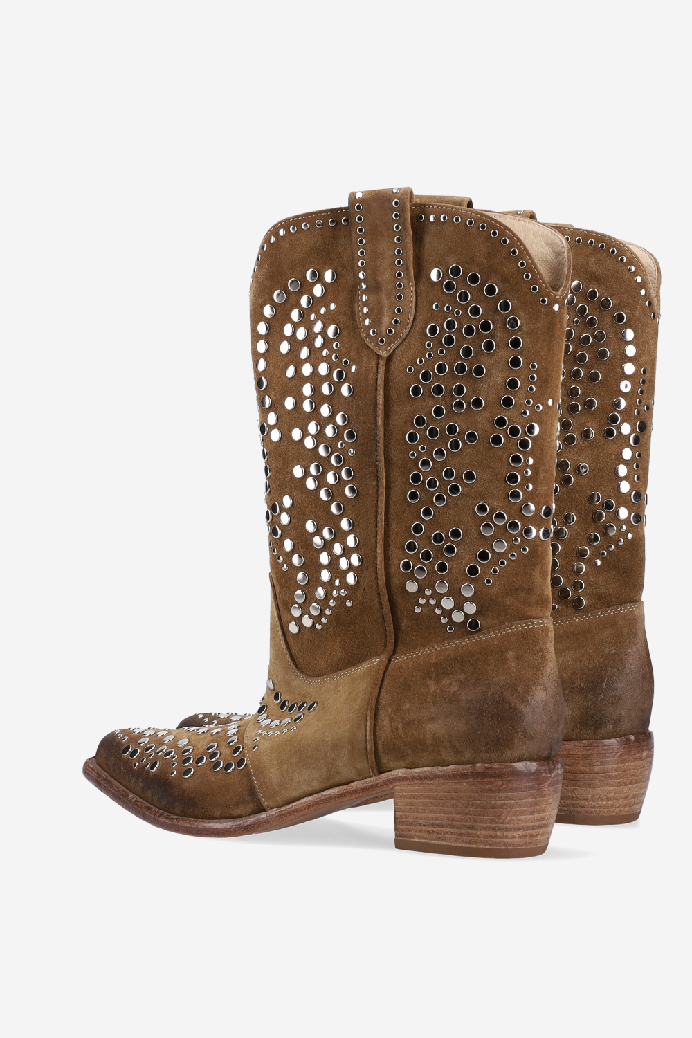 Studded suede boots
