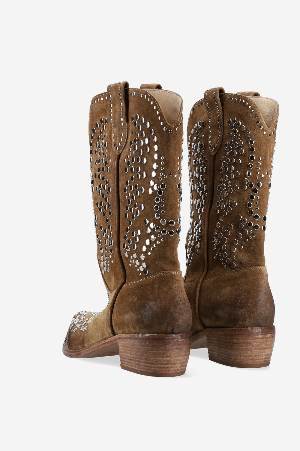 Studded suede boots