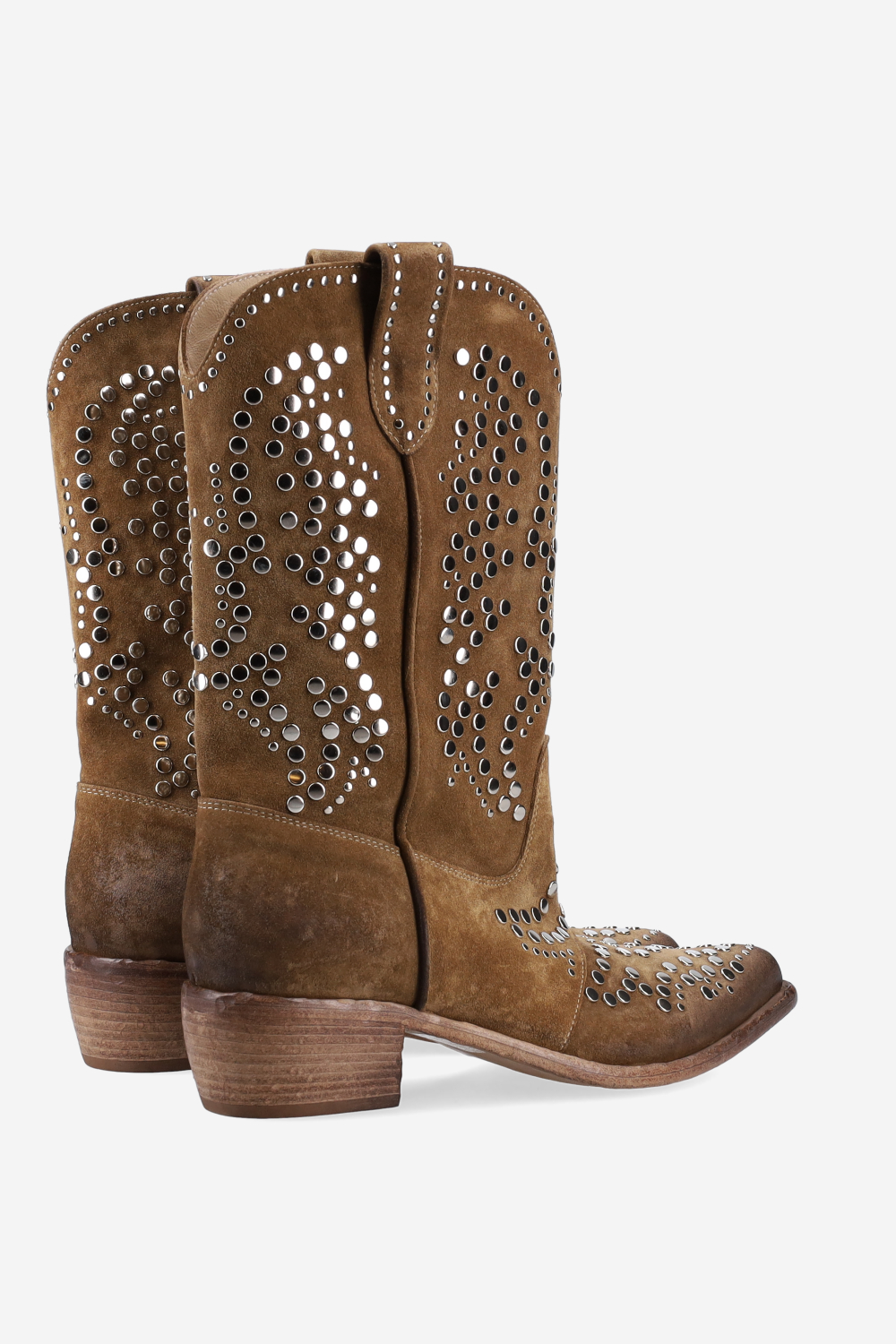 Studded suede boots
