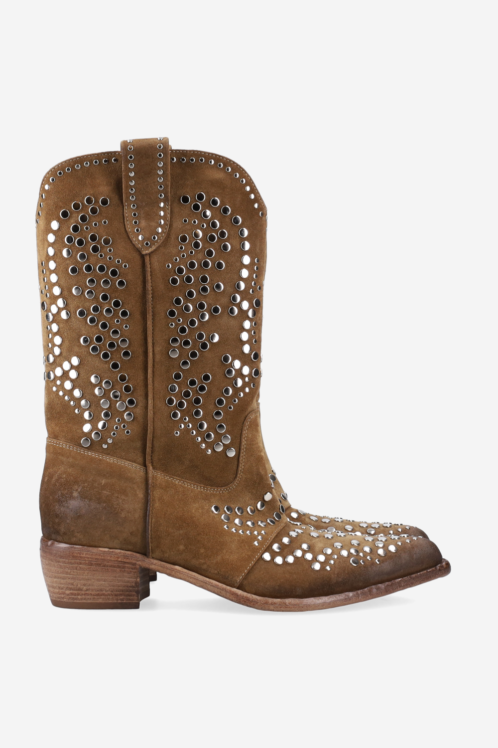 Studded suede boots
