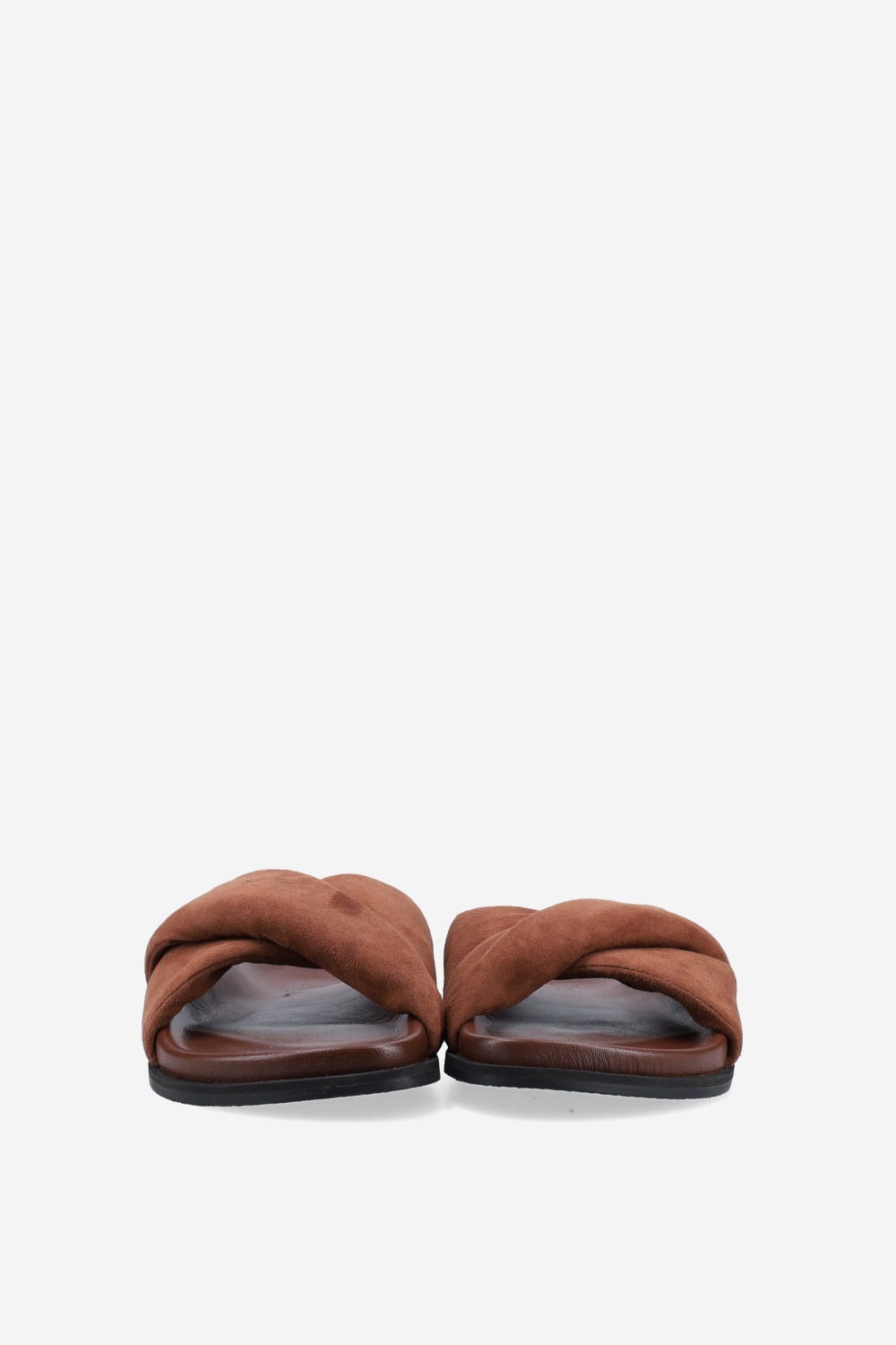 Cross-over suede sandals