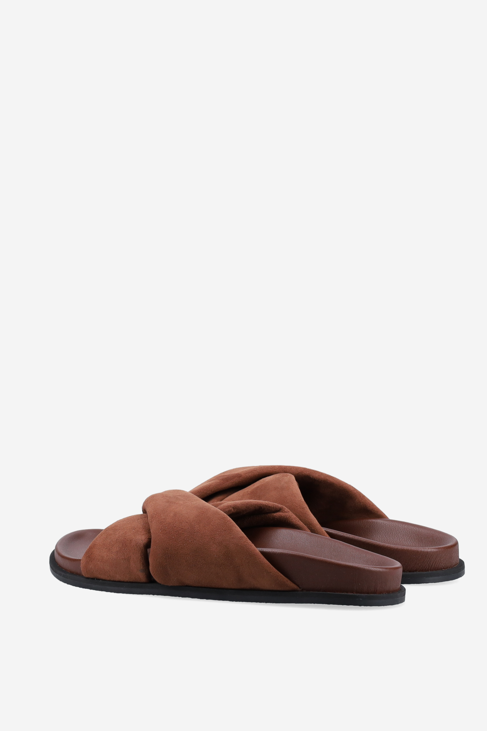 Cross-over suede sandals