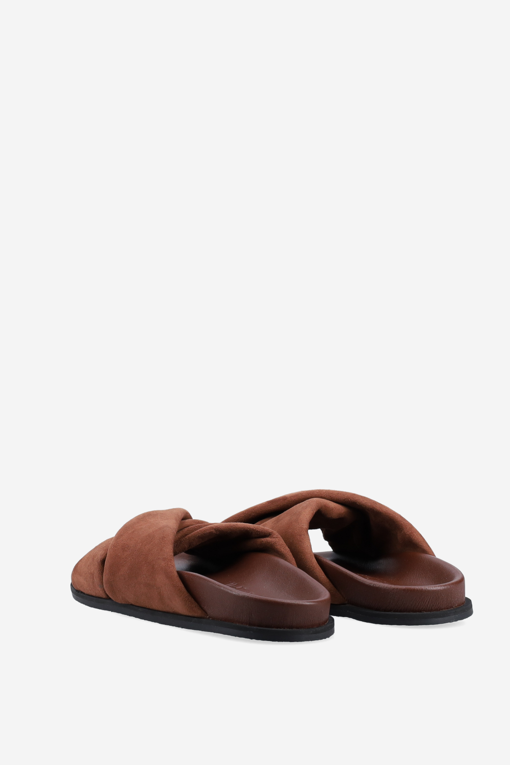 Cross-over suede sandals