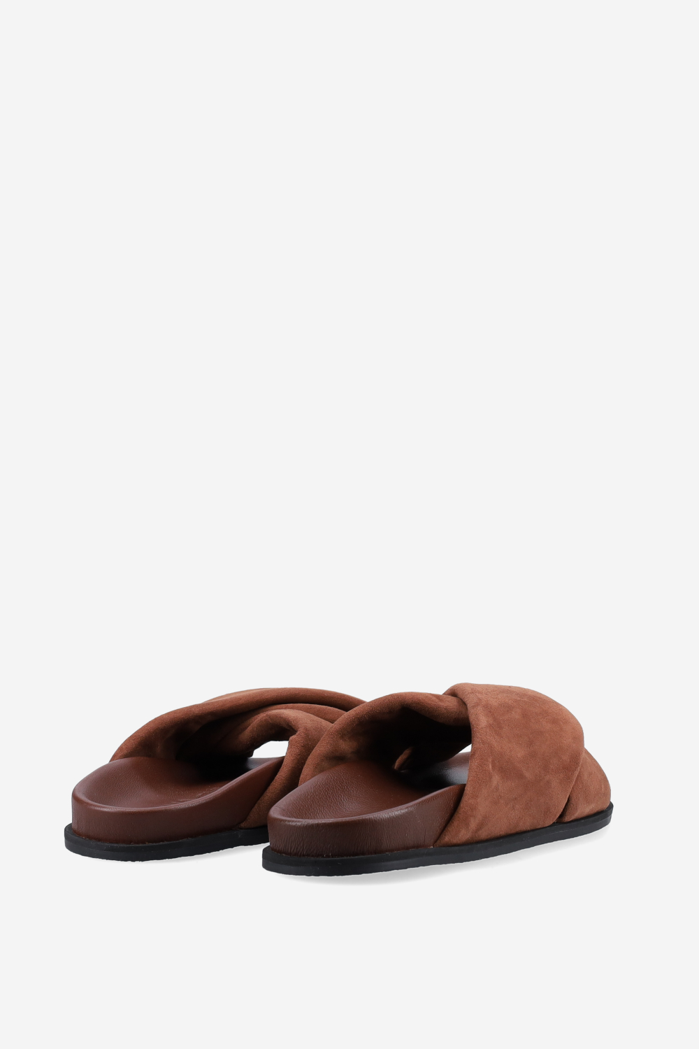 Cross-over suede sandals