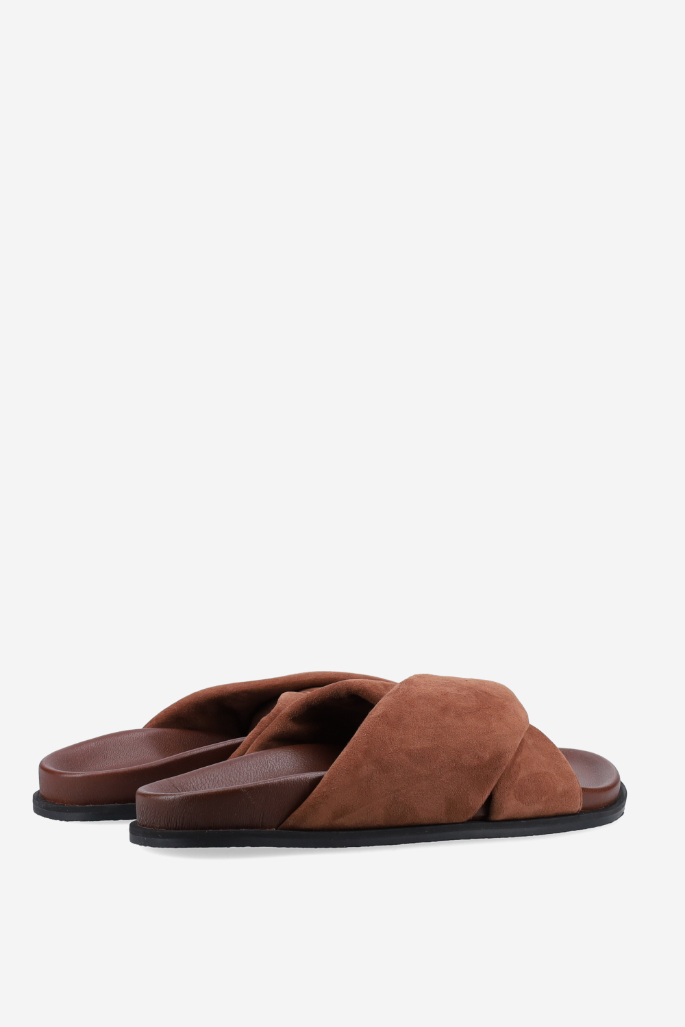 Cross-over suede sandals