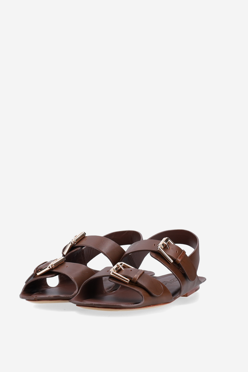 Buckled leather sandals