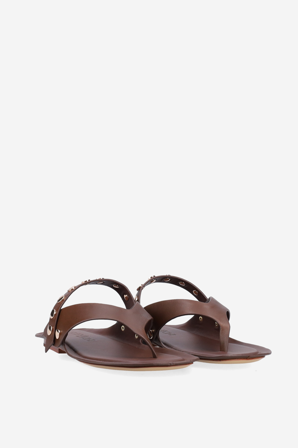 Studded leather slippers