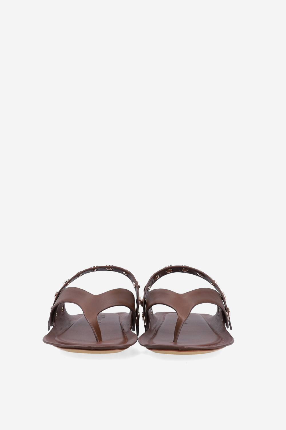 Studded leather slippers