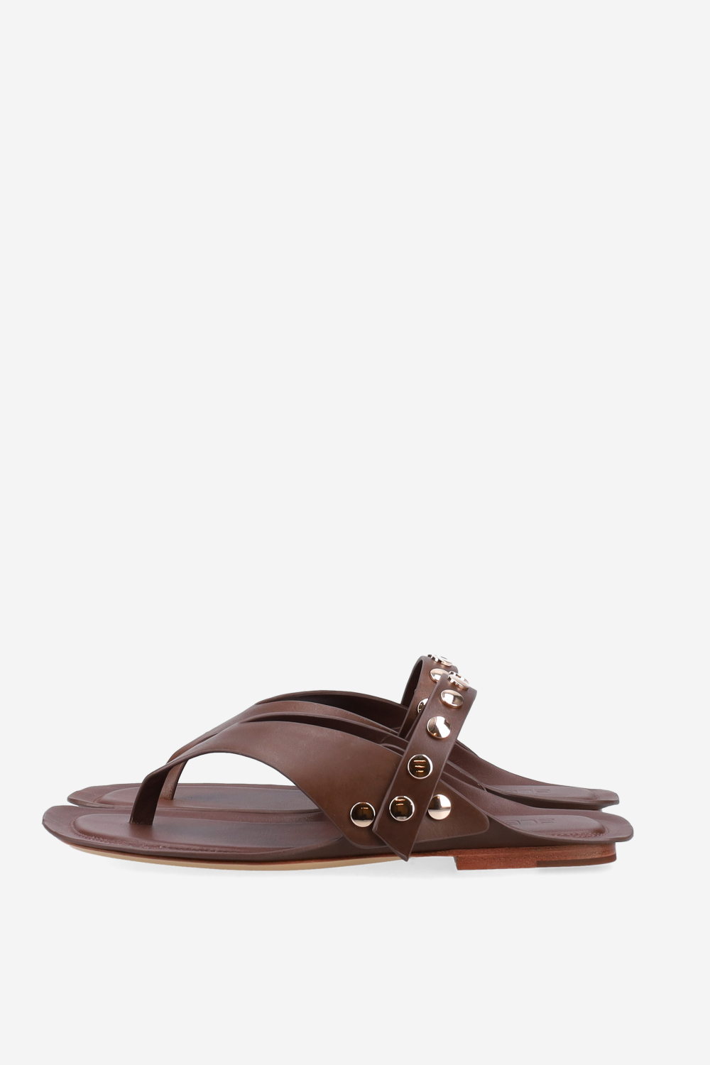 Studded leather slippers