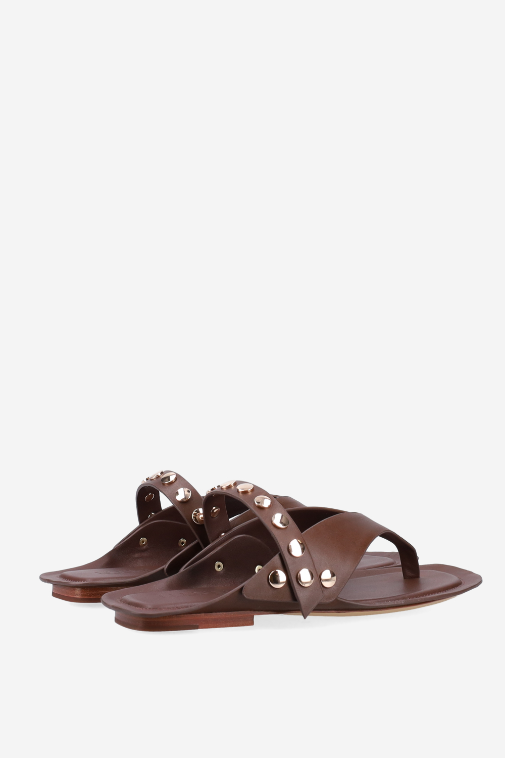 Studded leather slippers