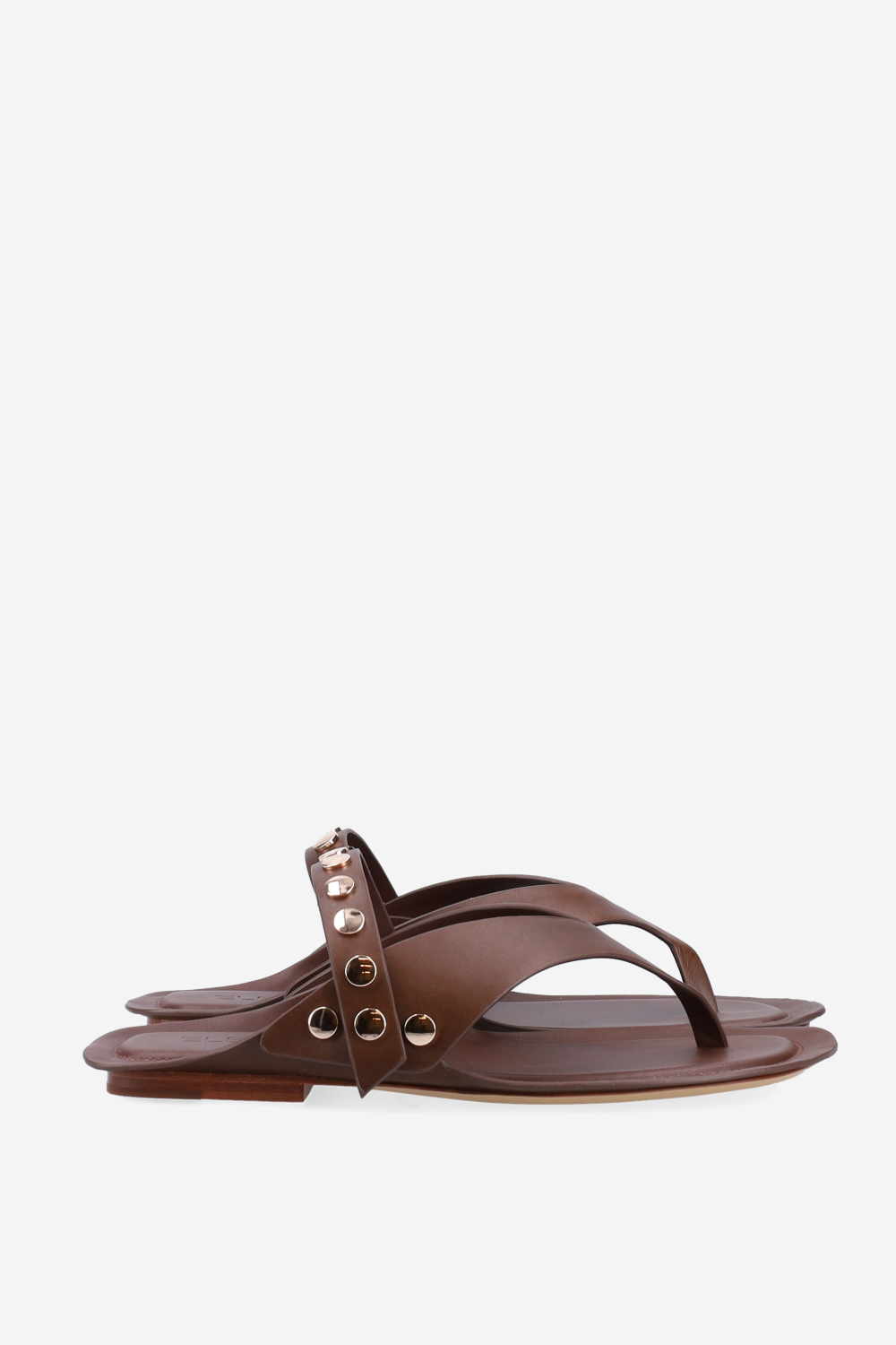 Studded leather slippers