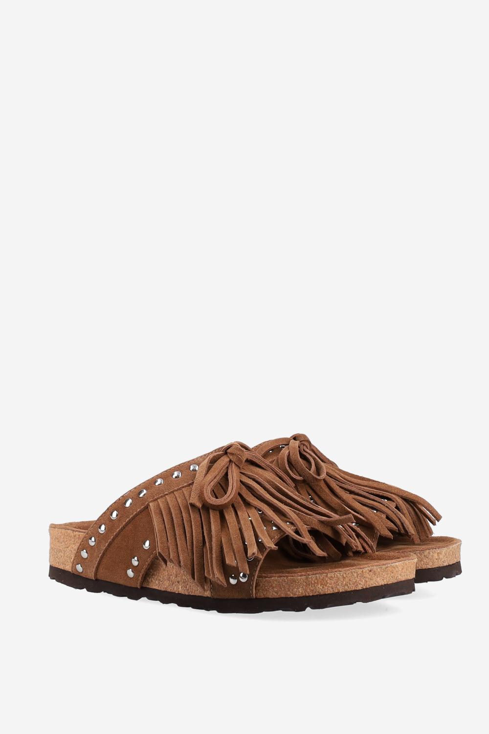 Fringed suede sandals