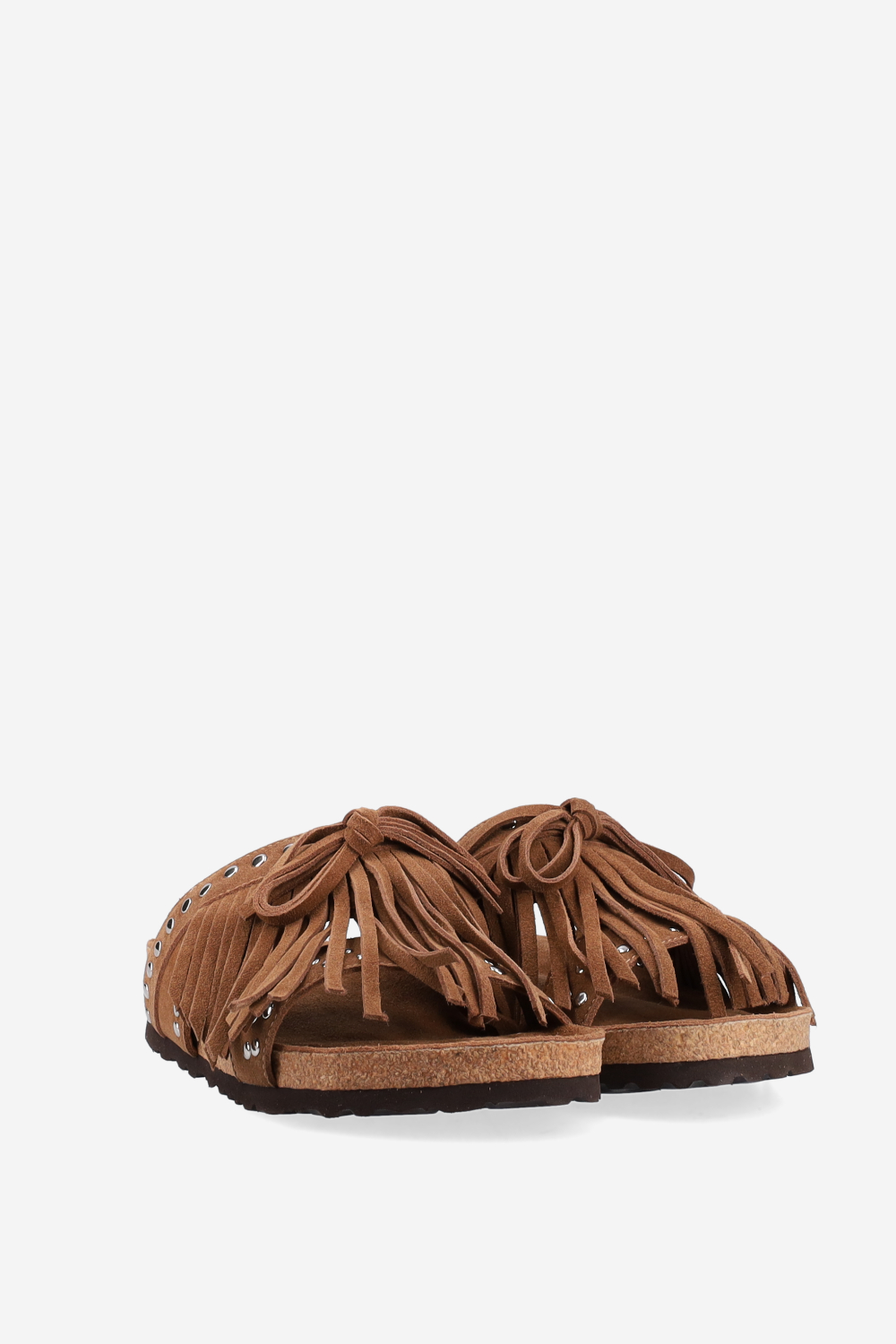 Fringed suede sandals