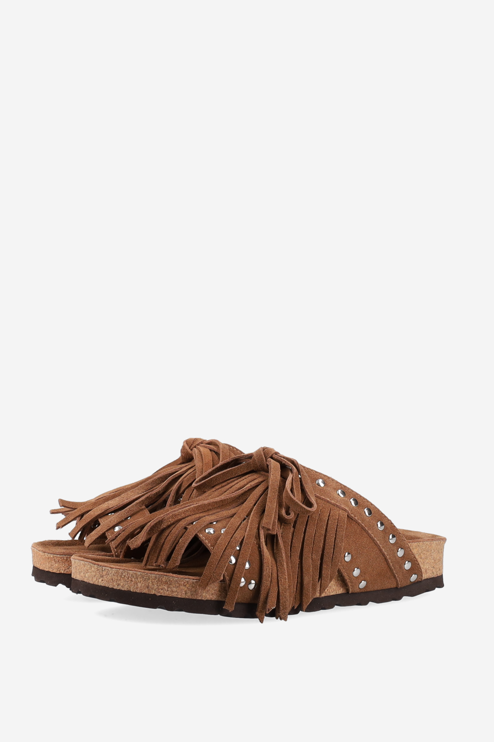 Fringed suede sandals