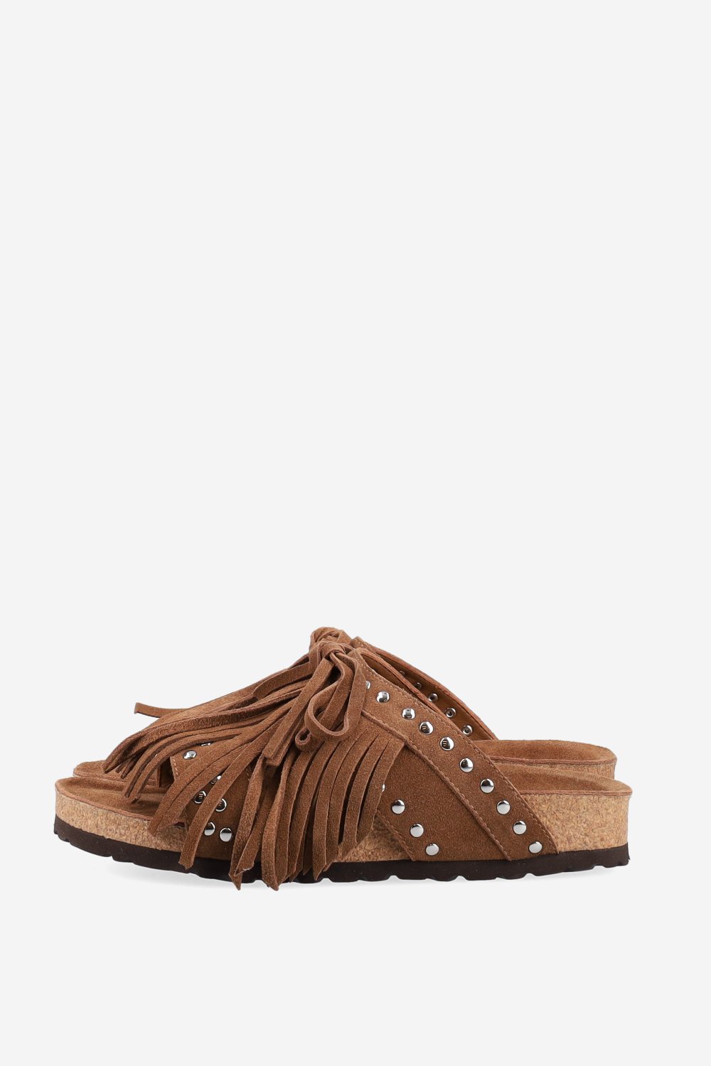 Fringed suede sandals