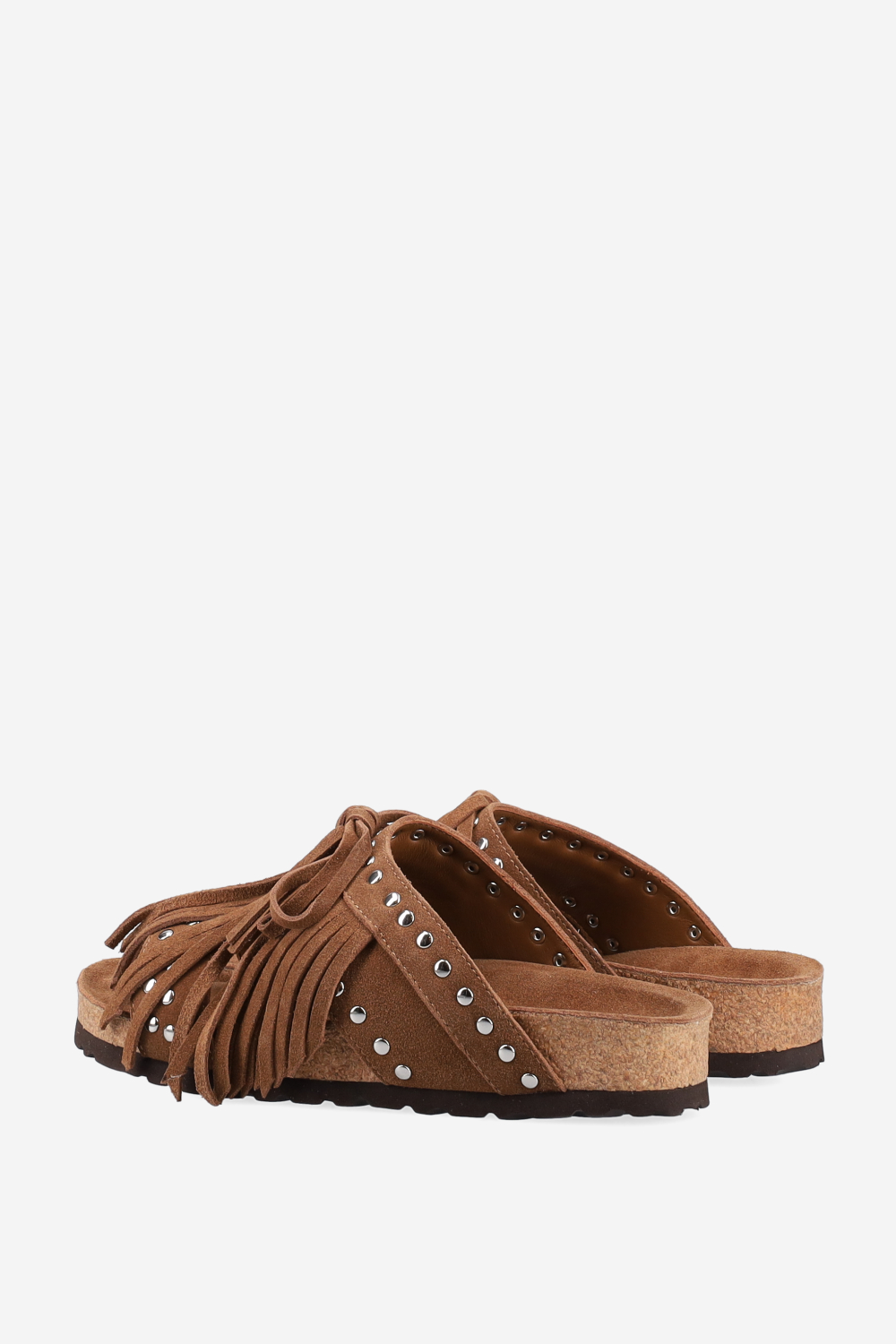 Fringed suede sandals