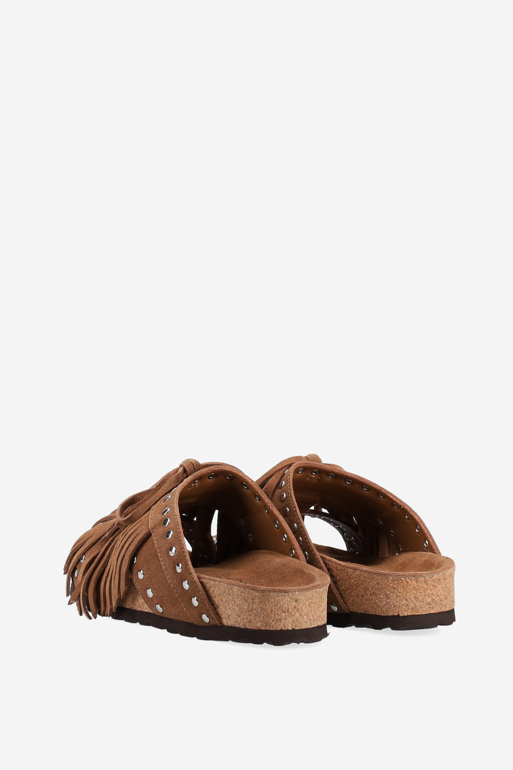 Fringed suede sandals