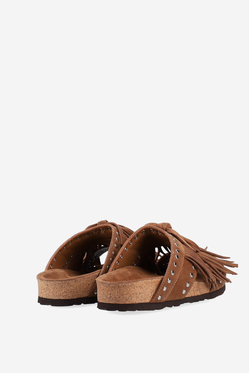 Fringed suede sandals