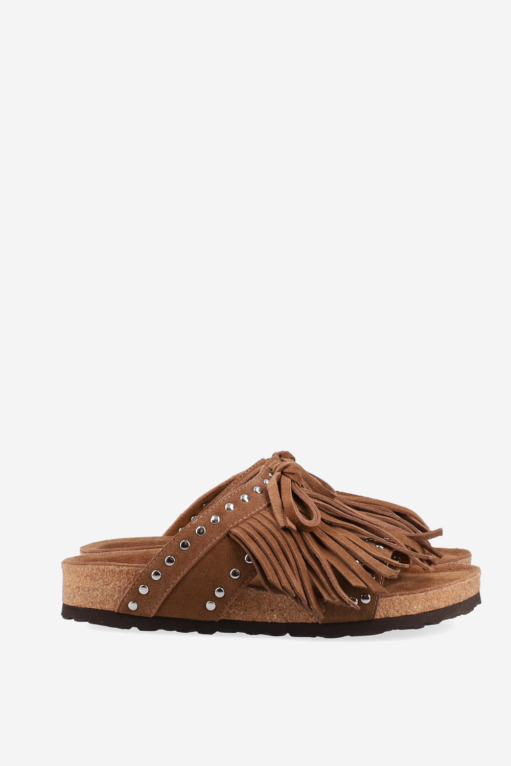 Fringed suede sandals