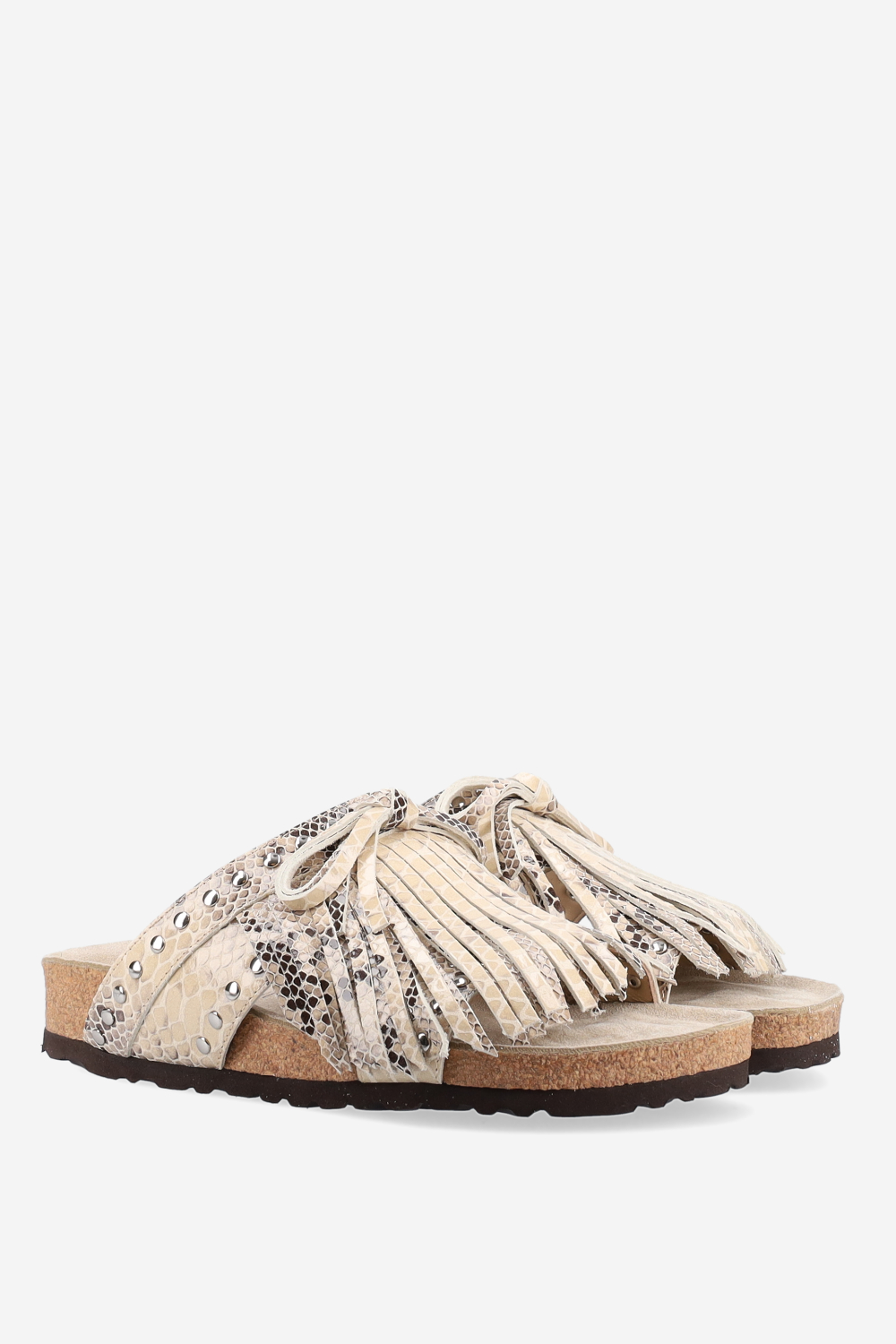 Fringed leather sandals