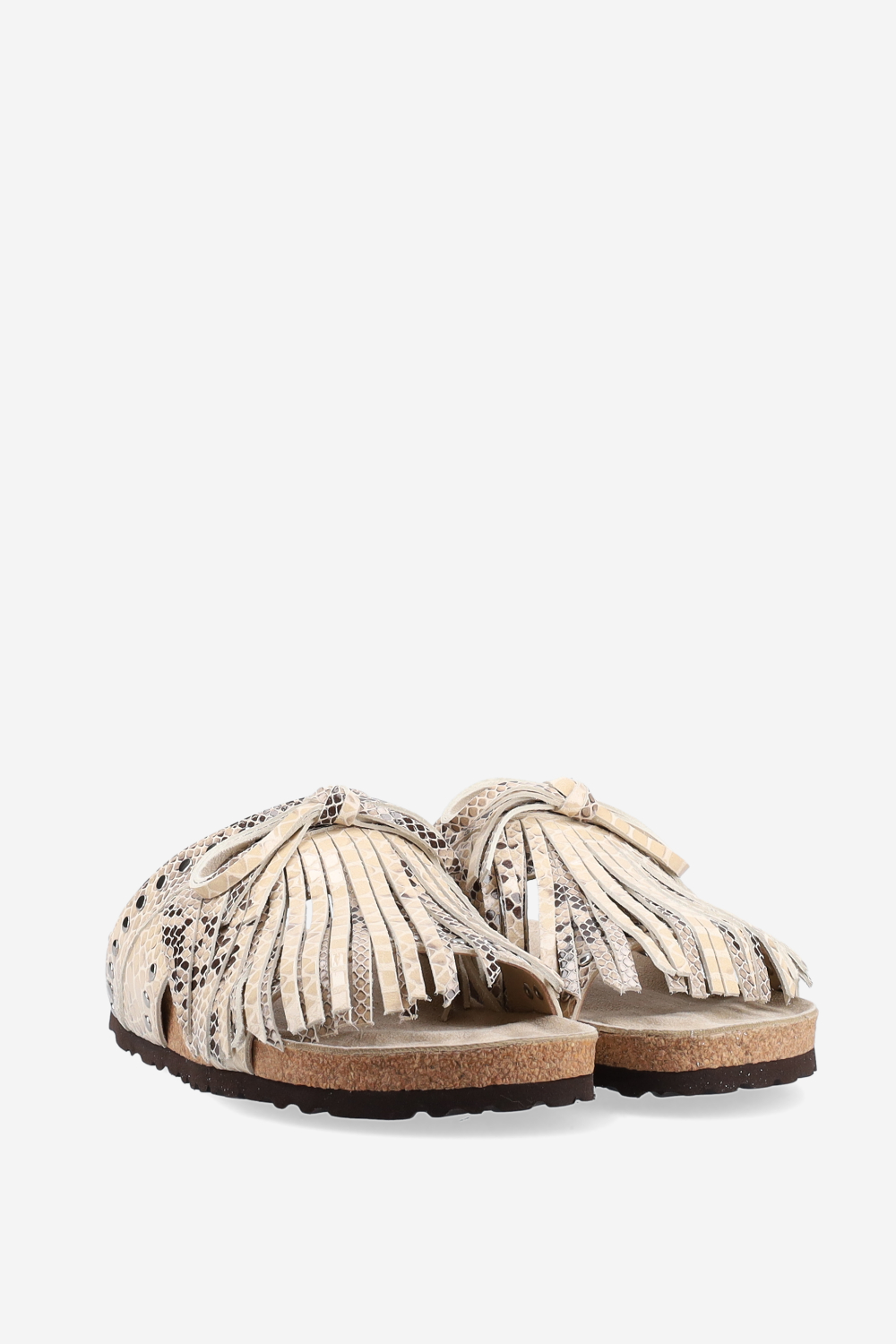 Fringed leather sandals