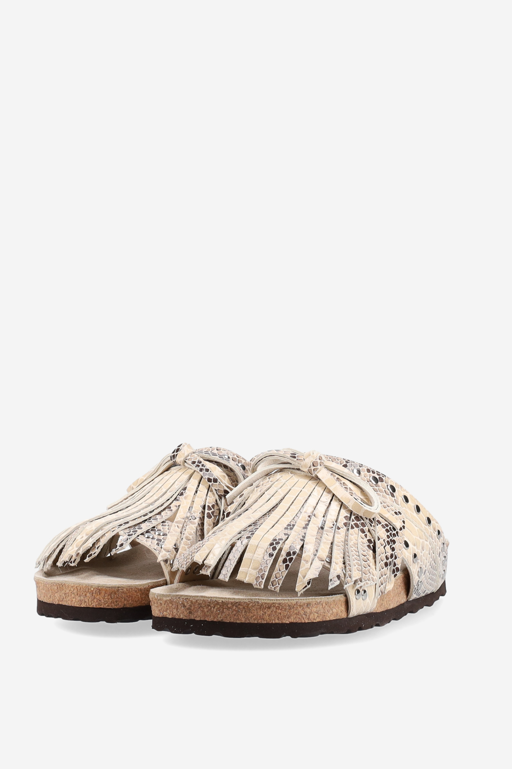 Fringed leather sandals
