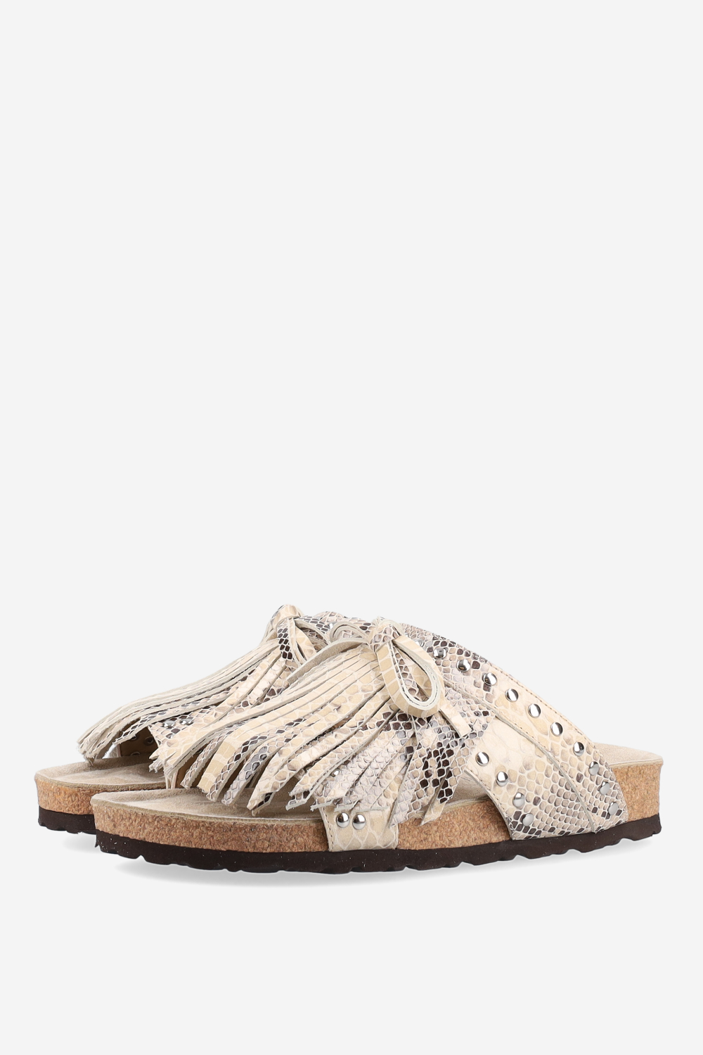Fringed leather sandals
