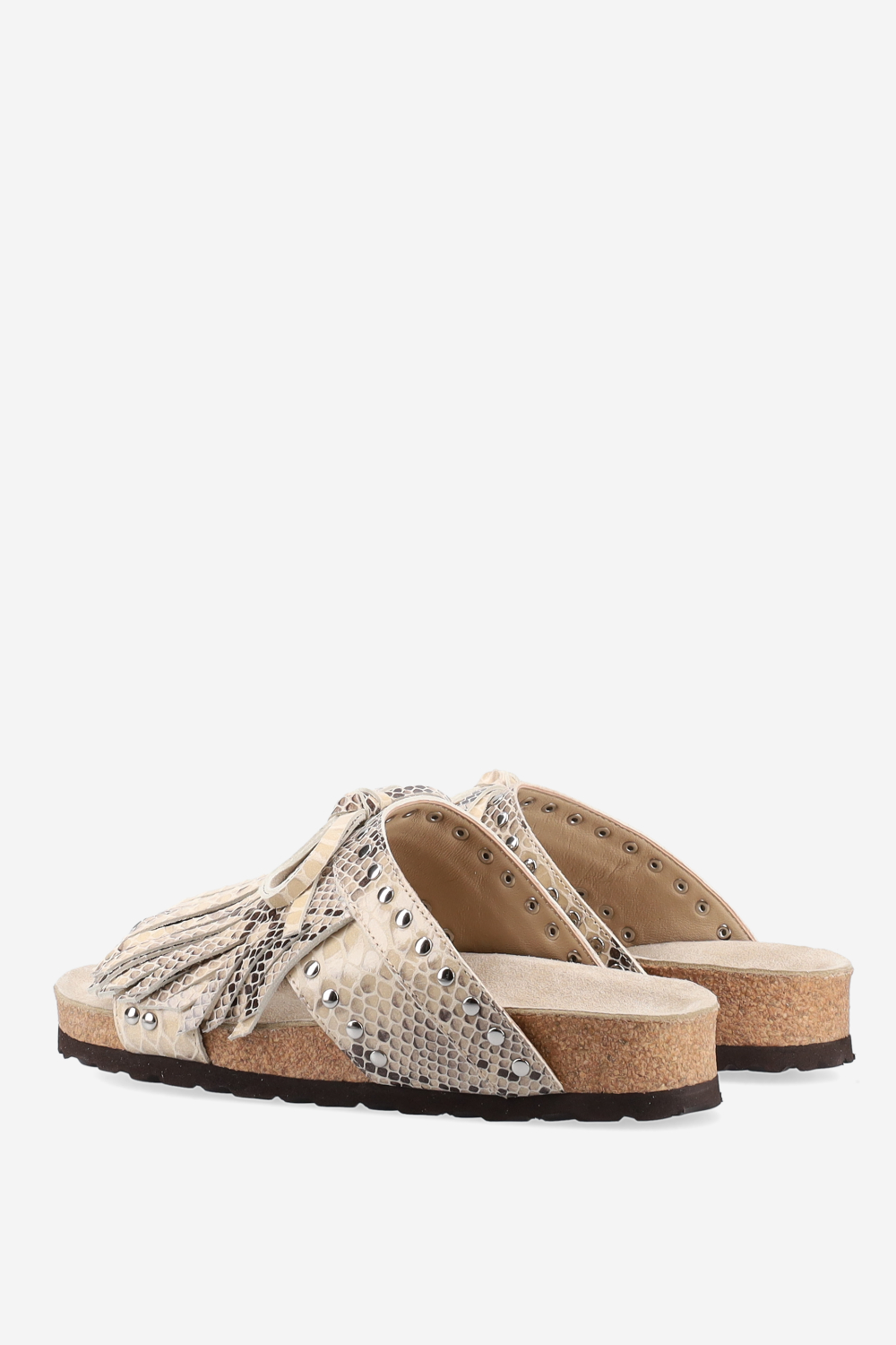 Fringed leather sandals