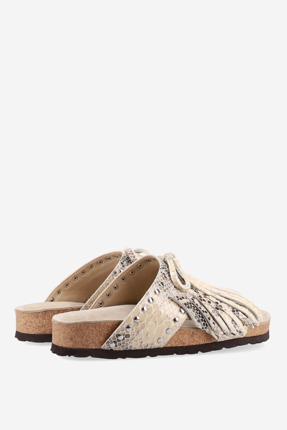 Fringed leather sandals