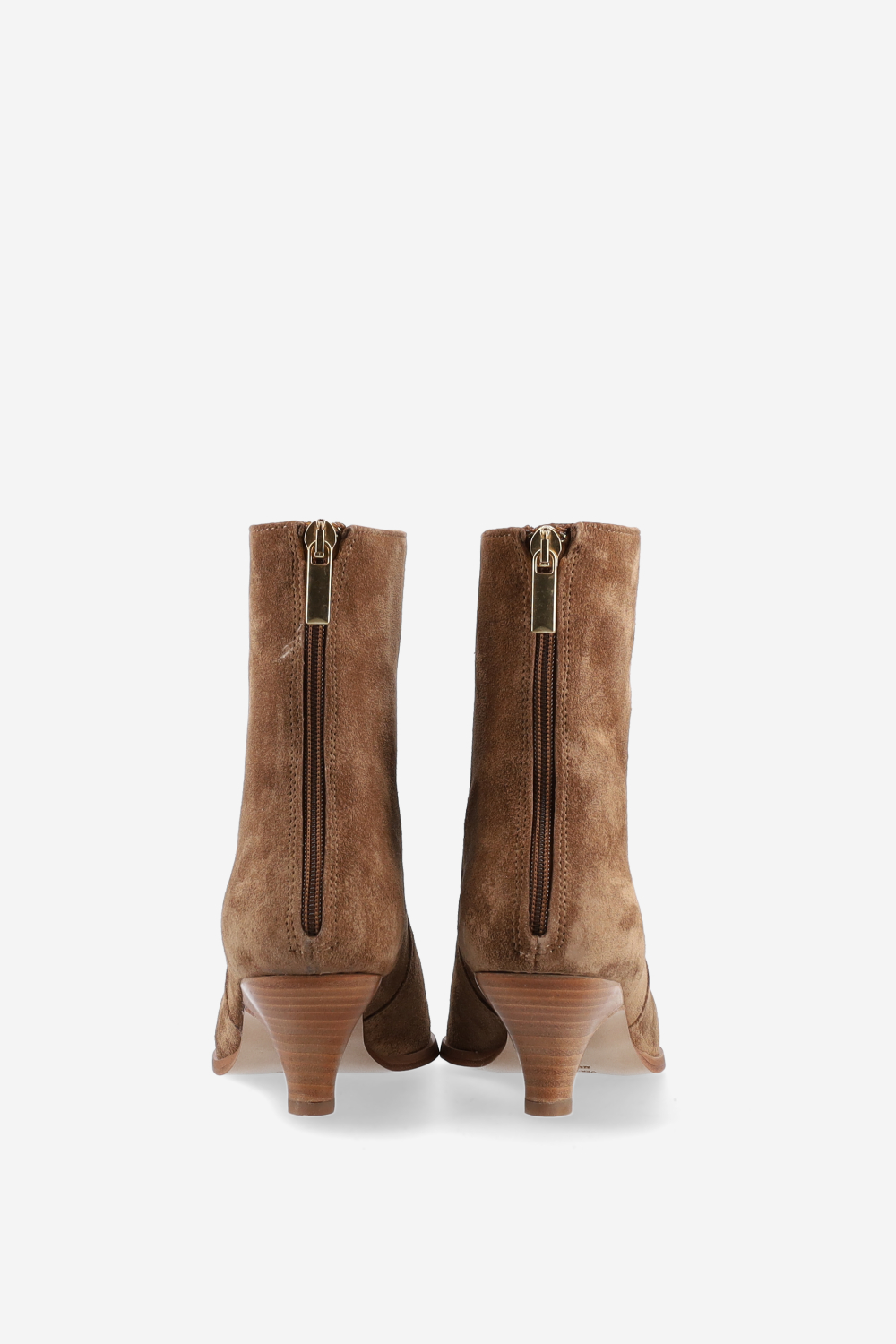 Pointed-toe suede zipper boots