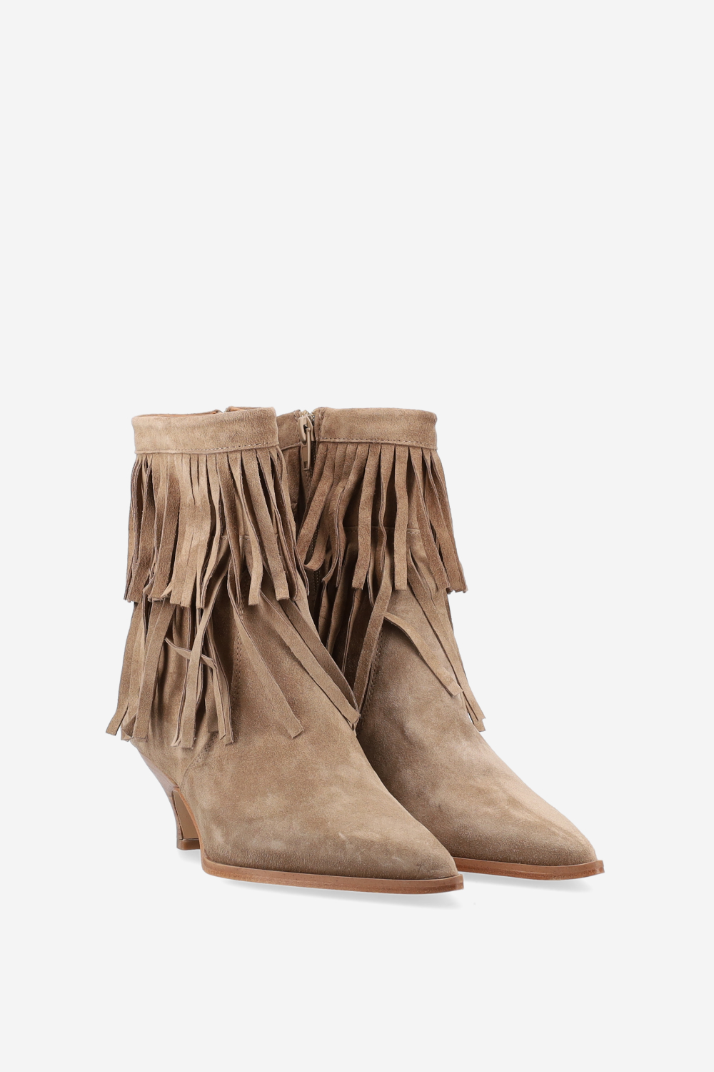 Fringes suede ankle boots