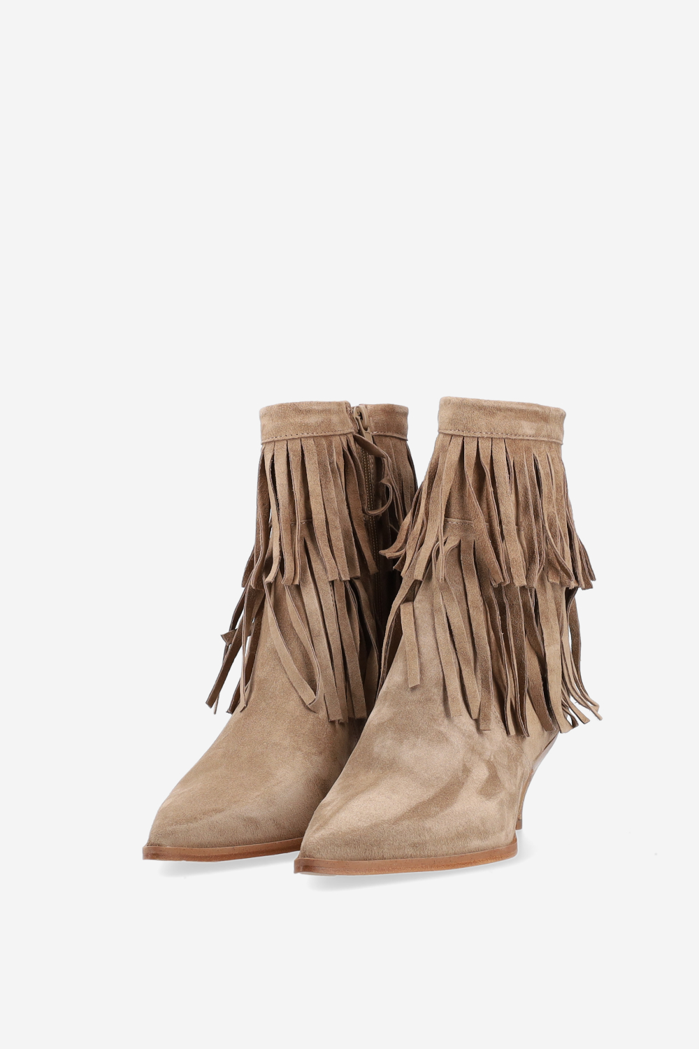 Fringes suede ankle boots