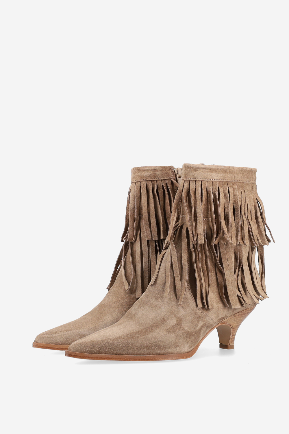 Fringes suede ankle boots