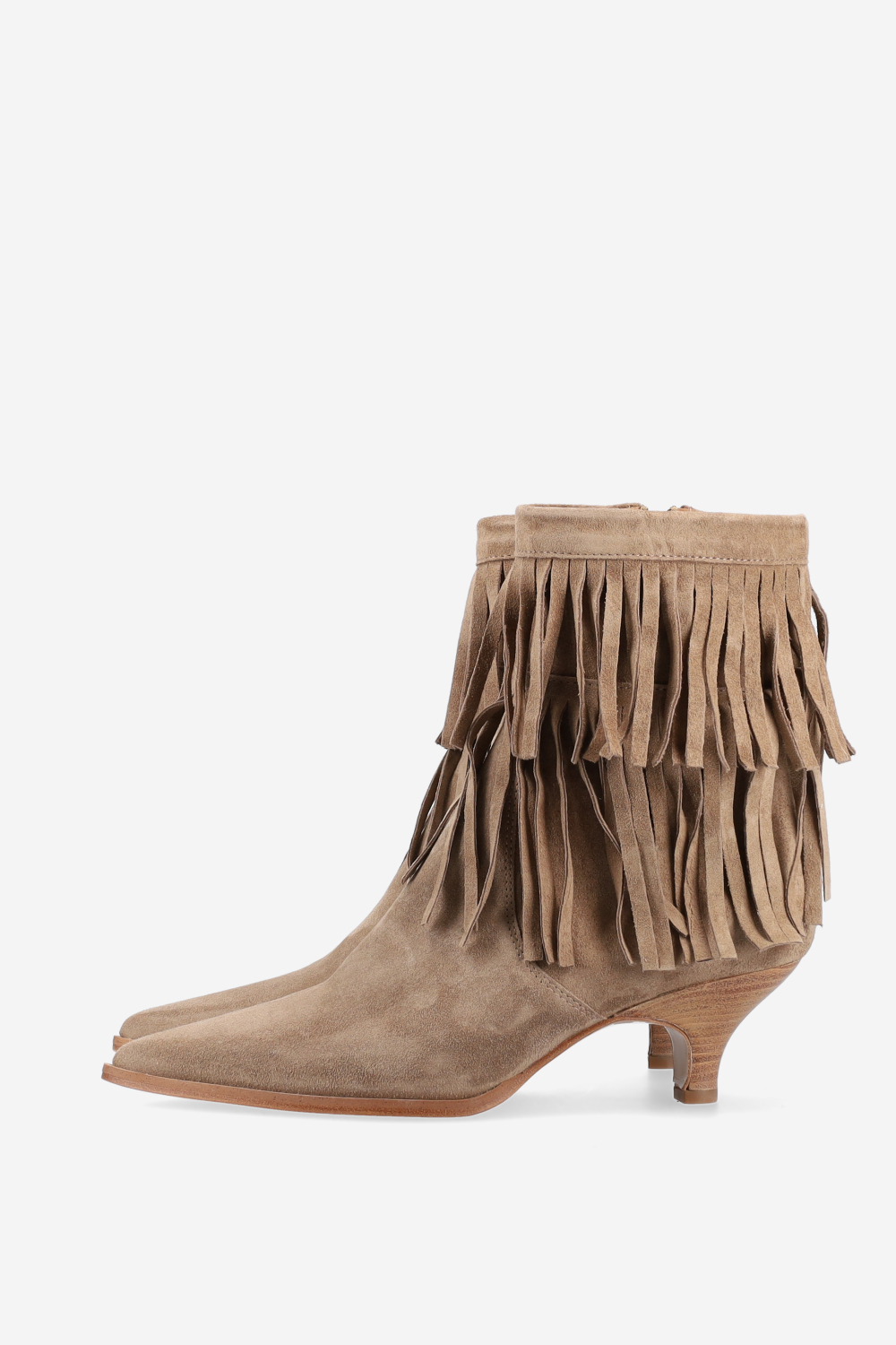 Fringes suede ankle boots