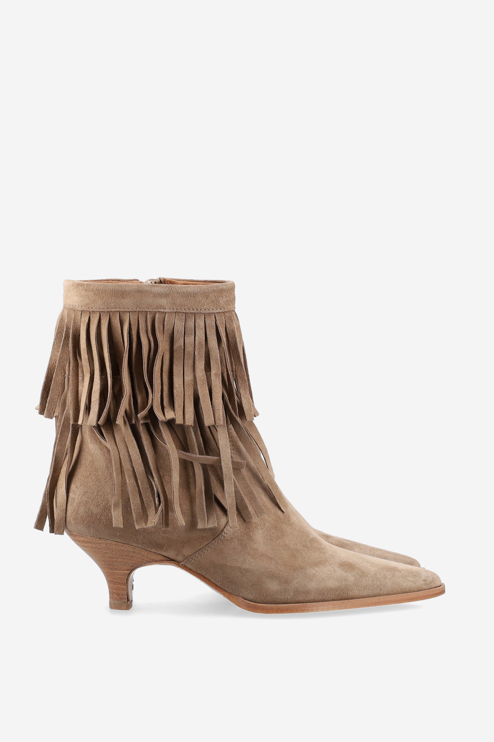 Fringes suede ankle boots
