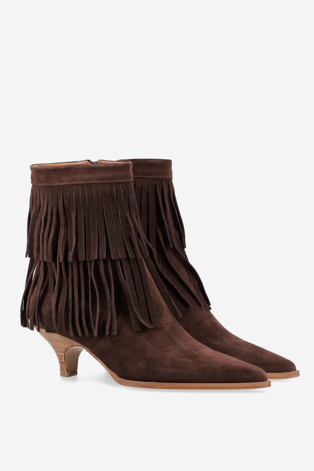 Fringes suede ankle boots