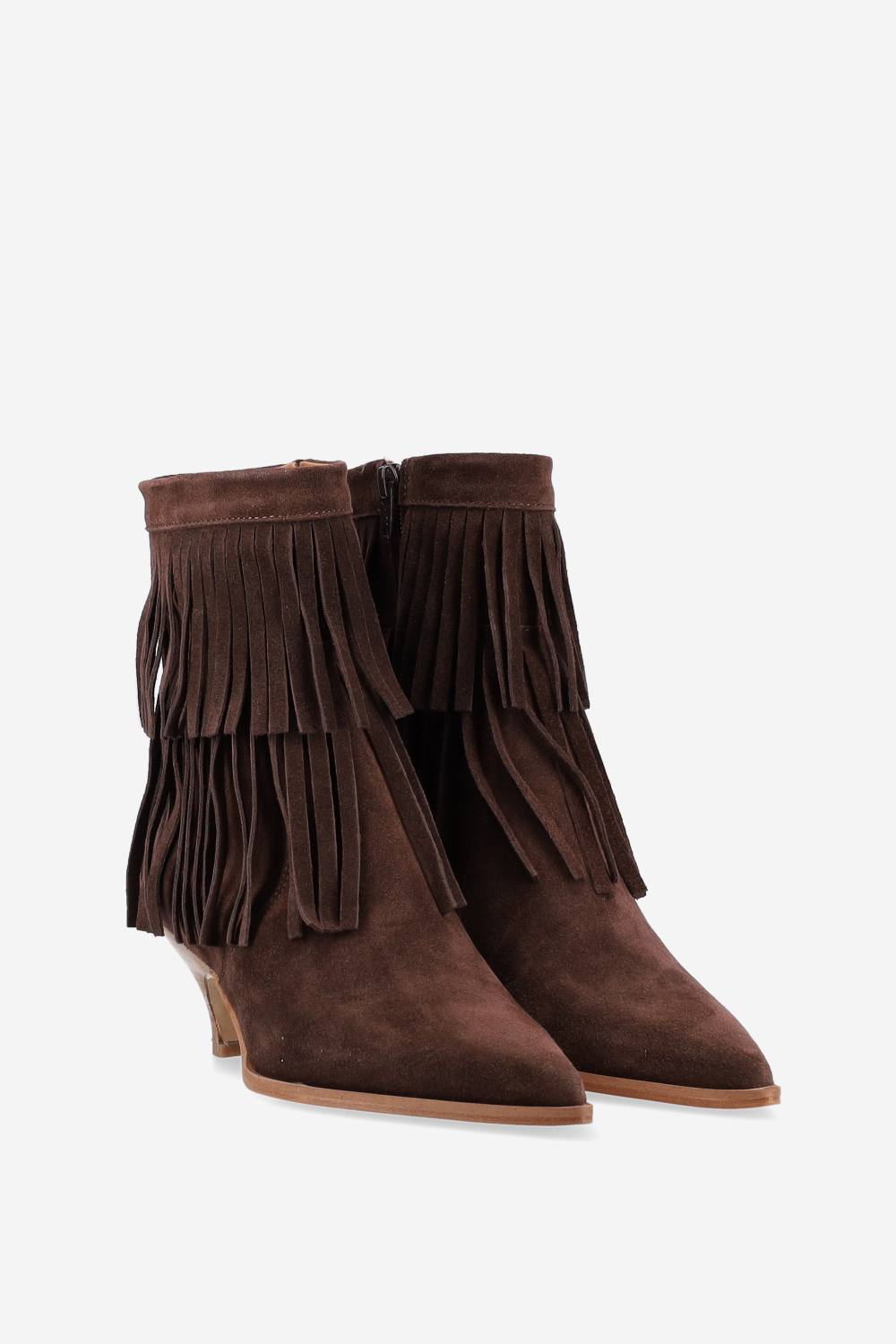 Fringes suede ankle boots