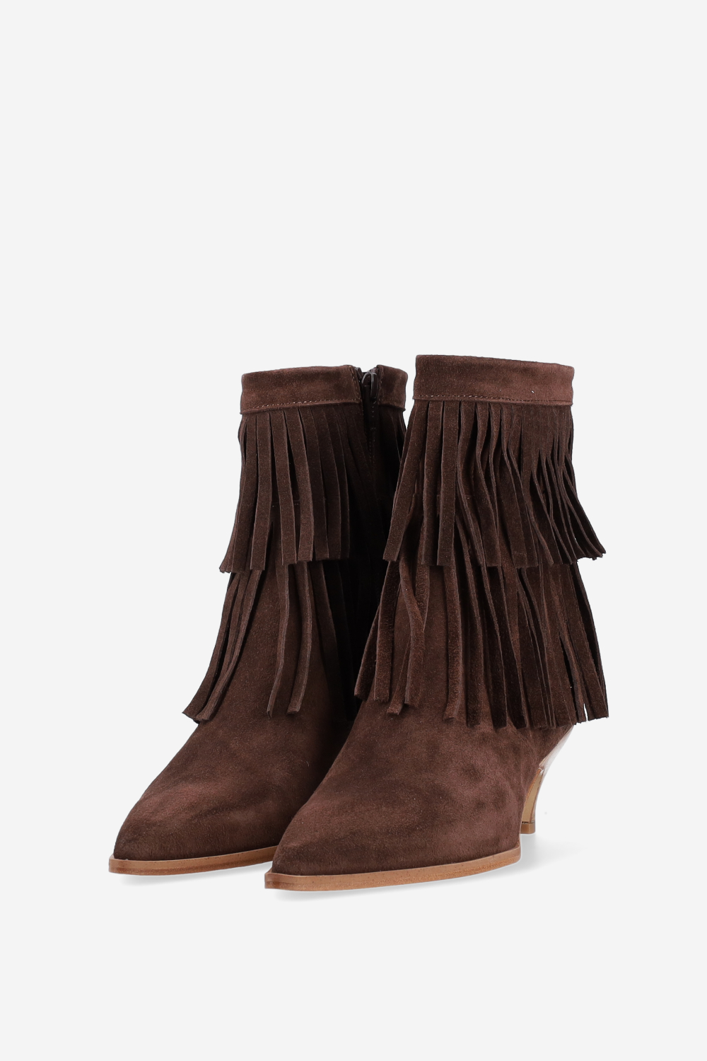Fringes suede ankle boots