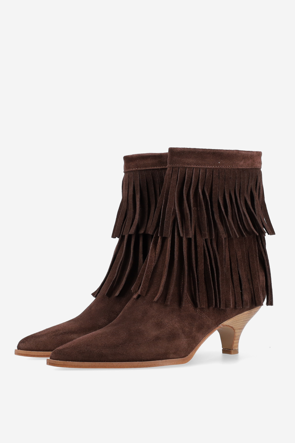 Fringes suede ankle boots